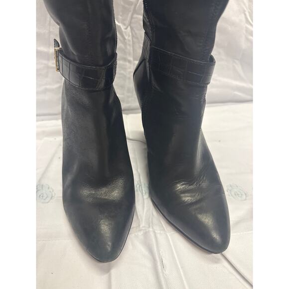 Ann Taylor Black Knee High Wedge Boots Women Sz 8 M - Picture 5 of 16